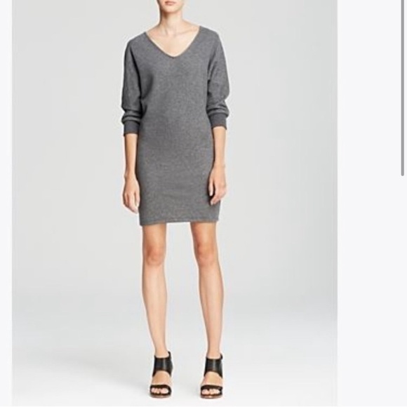 JAMES PERSE Gray Brushed Fleece Long Sleeve Dolman Dress Size 1 - Picture 4 of 17